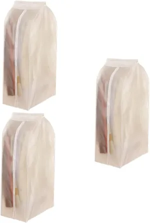 3 Pcs Thickened Clothing Cover for Clothing Anti Crease 3d Shield Suit Storage Bag 60x30x90cm Water Resistant Material Zipper Opening Easy Storage
