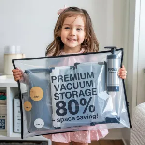 30-Pack Heavy-Duty Premium Vacuum Storage Bags – 6 Jumbo/6 Large/6 Medium/6 Small/6 Roll Bags   FREE Travel Hand Pump. Ultra-Thick, Airtight & Reusable.