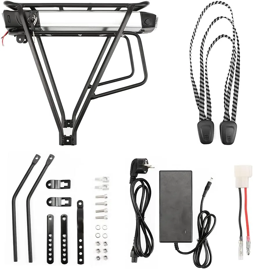 36V 13Ah 48V 20.8Ah Rear Rack Ebike Battery for Max1500W Electric Bicycle Battery Black Luggage Rack 500W 1000W 1500W E-Bikes 48V 20Ah Lithium Battery Black Carrier