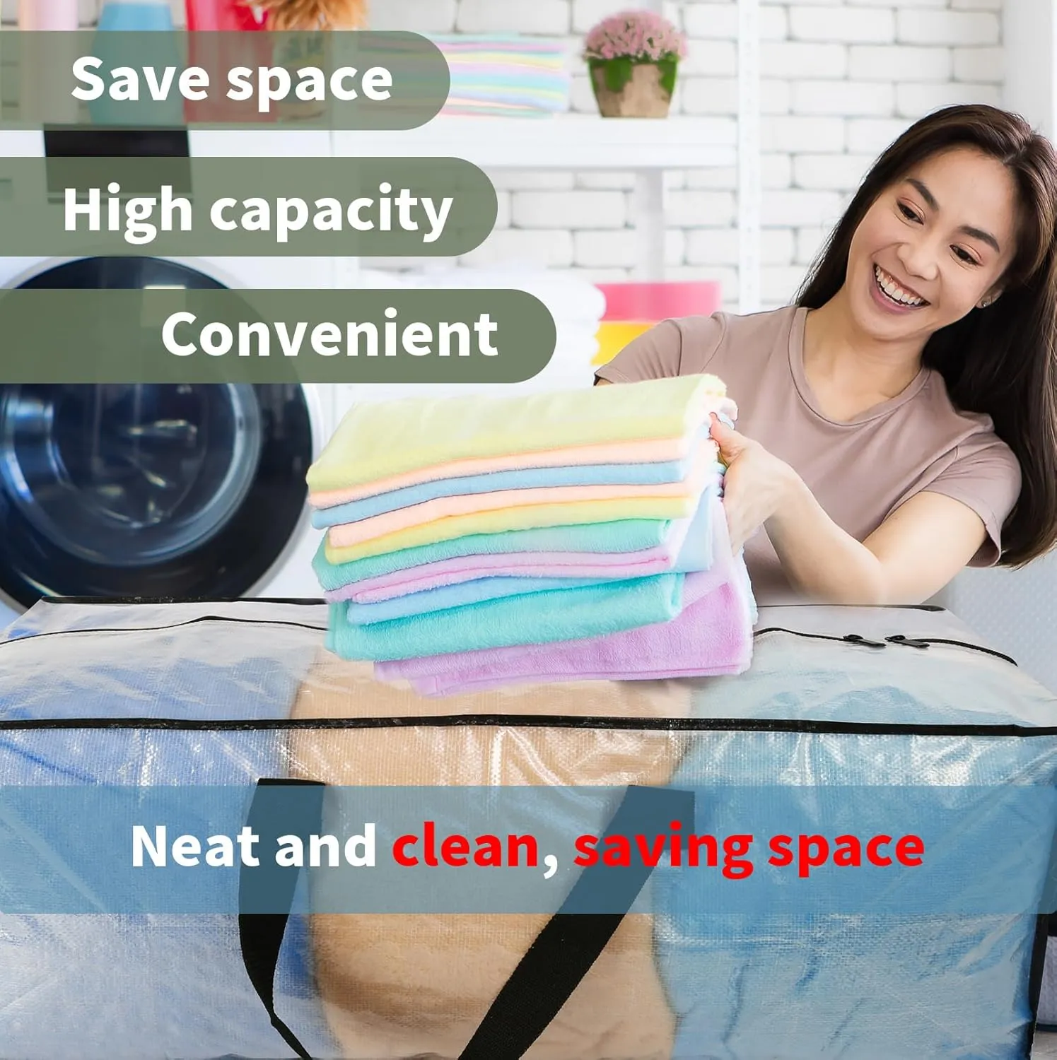 4 Pack Heavy Duty CLear Moving Bags, Large CLear Storage Bags for College Dorm Room Essentials, Alternative to Moving Boxes, Compatible with IKEA Frakta Cart