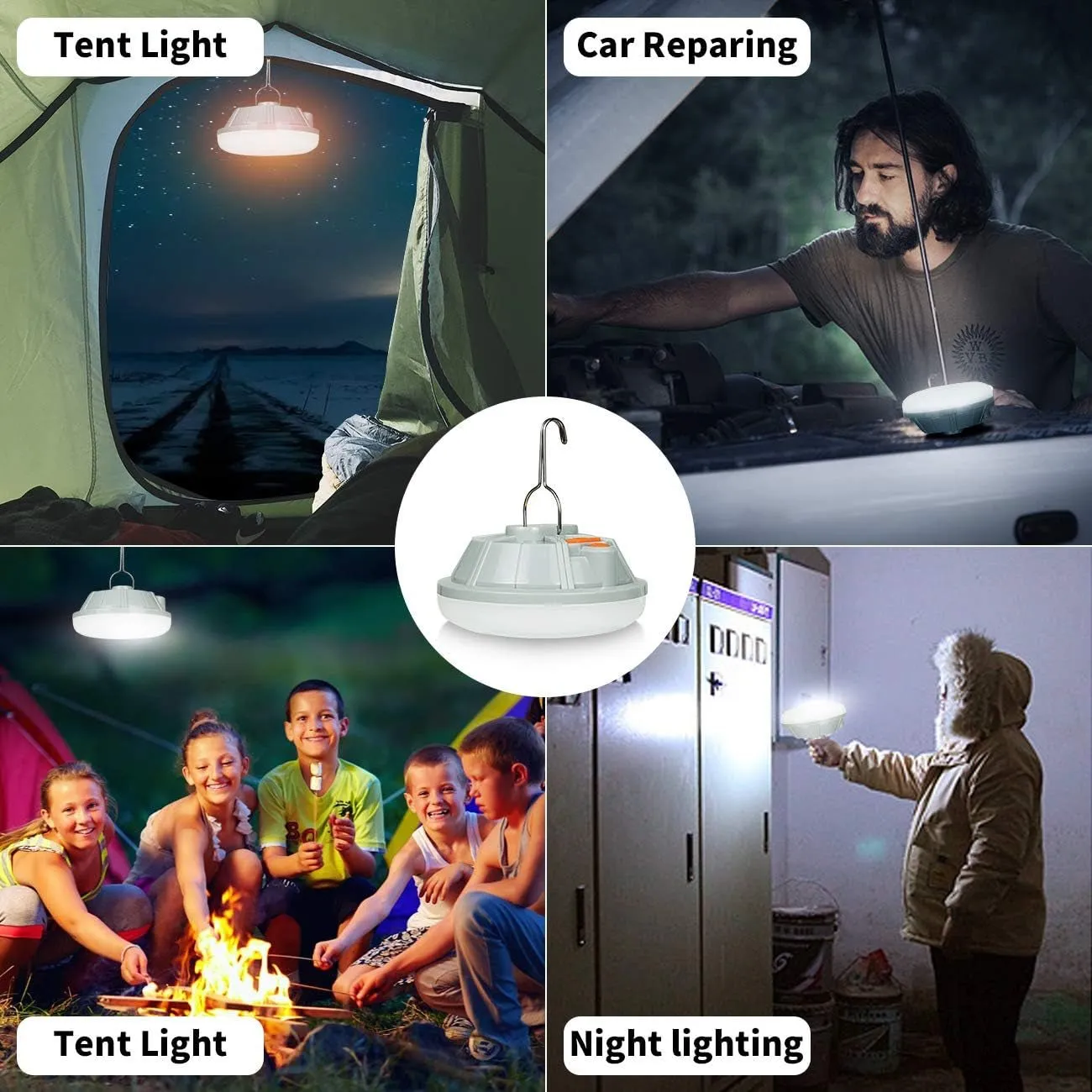 4-Pack Rechargeable Outdoor Flashlights with Battery Charger