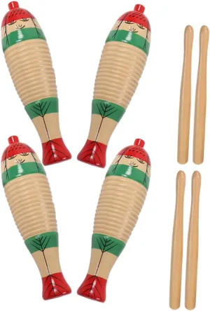4 Sets Musical Instruments Percussion with Rhythm Stick Abs Block Music Plaything for Early Learning and Brain Development