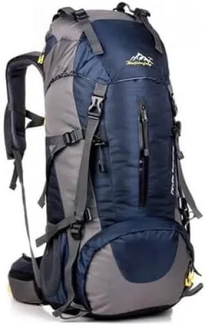 50L Large Camping Backpack,Lightweight Hiking Trekking For Men Women Outdoor Large Capacity Mountaineering Waterproof Bag (Dark blue, 45 5L)
