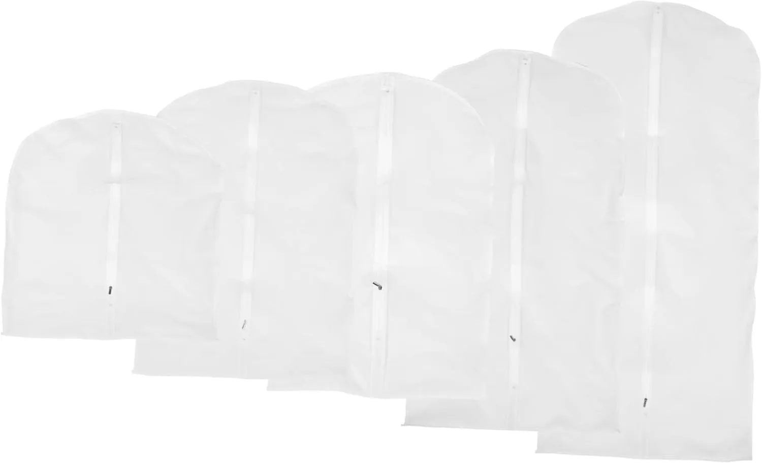 5Pcs Translucent Clothing Cover Hanging Clothes Storage Bags for Wardrobe Protection Convenient Zipper Design Travel Friendly Easy to Clean and Reusable