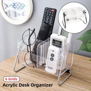 6 Compartment Remote Control Organizer Miscellaneous Shelf Living Room Storage