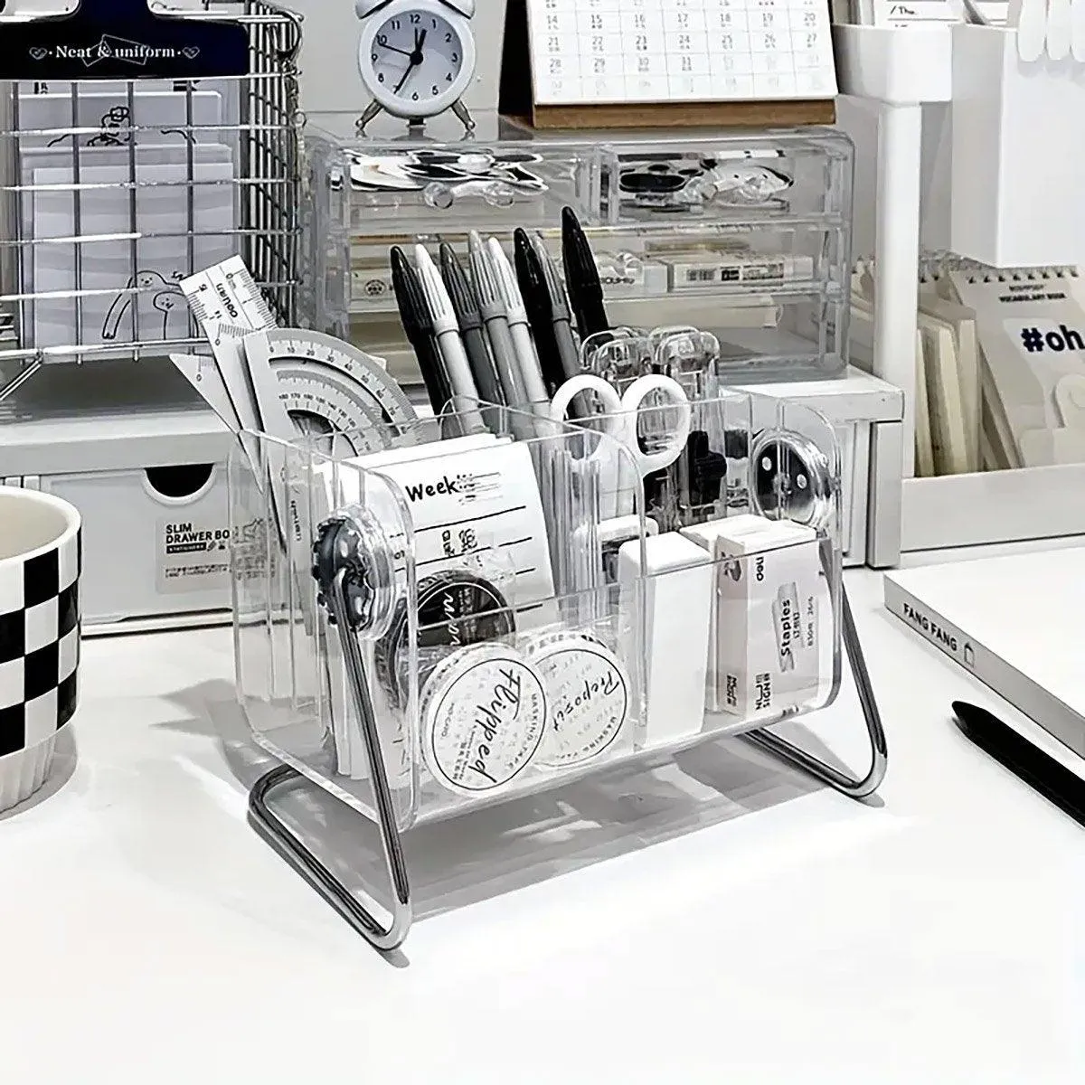 6 Compartment Remote Control Organizer Miscellaneous Shelf Living Room Storage