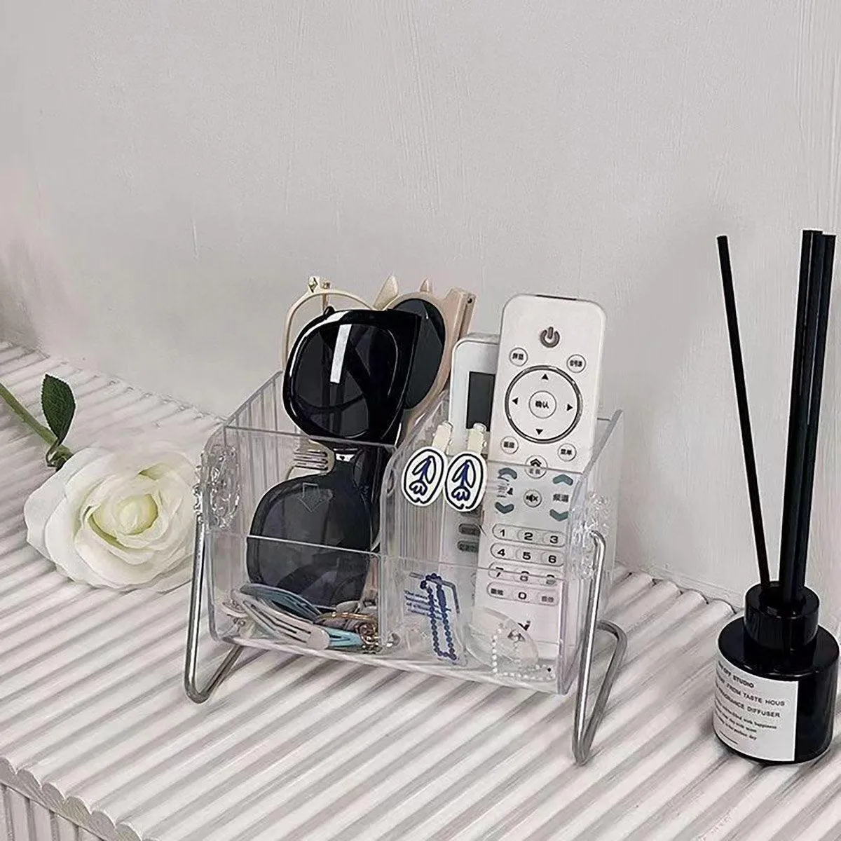 6 Compartment Remote Control Organizer Miscellaneous Shelf Living Room Storage