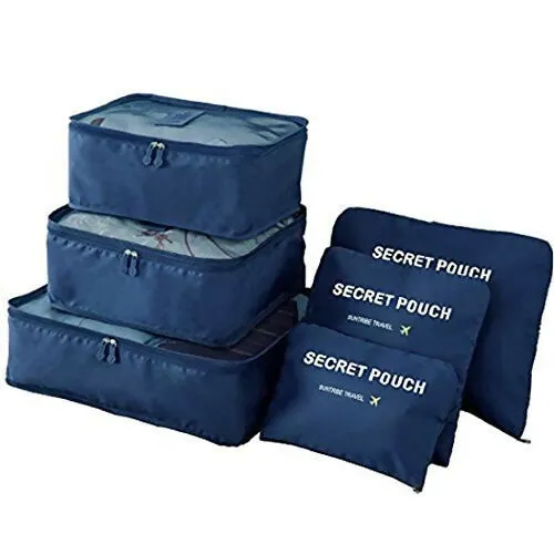 6-in-1 Travel Packing Cubes Sellus Set with Shoe & Laundry Pouches (Polyester)