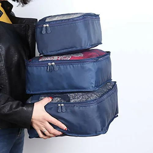 6-in-1 Travel Packing Cubes Sellus Set with Shoe & Laundry Pouches (Polyester)