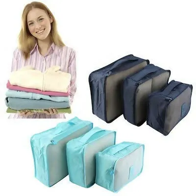 6-in-1 Travel Packing Cubes Sellus Set with Shoe & Laundry Pouches (Polyester)