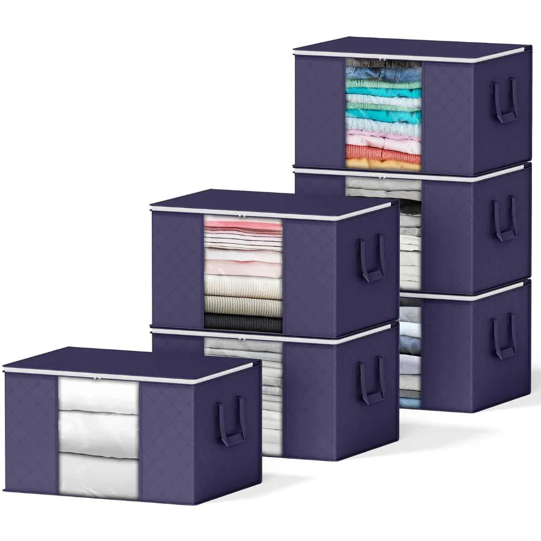 6 Pack 90L Large Storage Bins