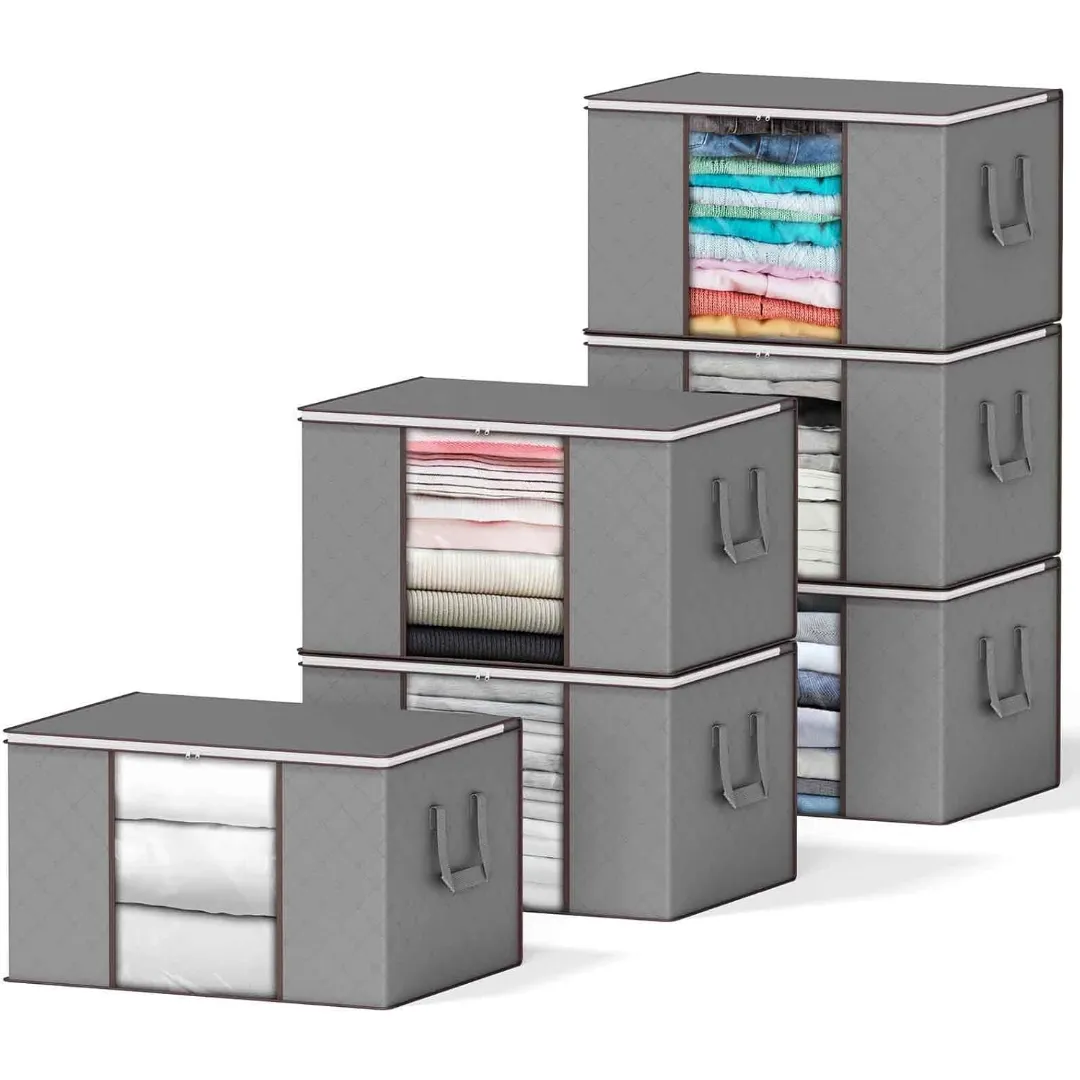 6 Pack 90L Large Storage Bins