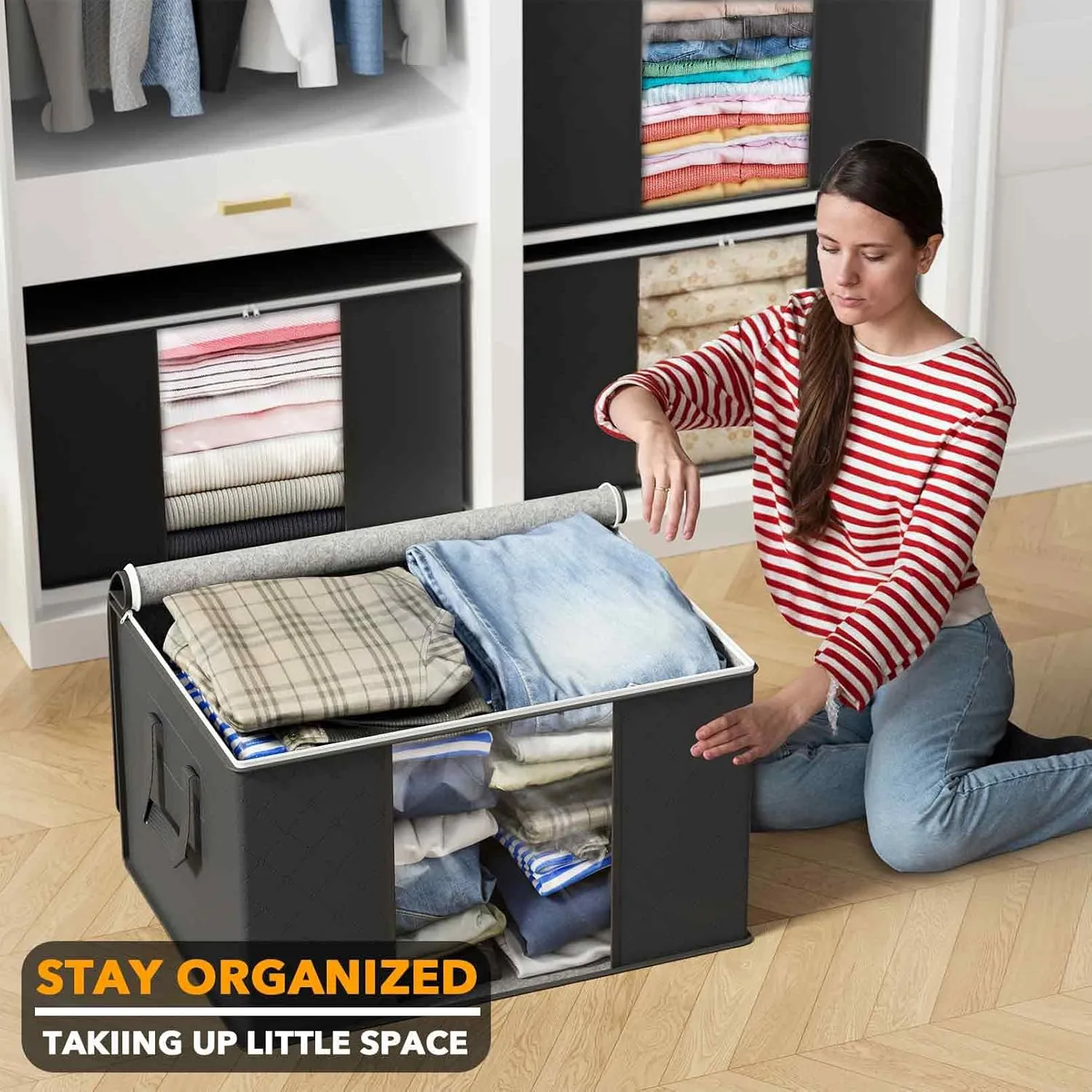 6 Pack 90L Large Storage Bins