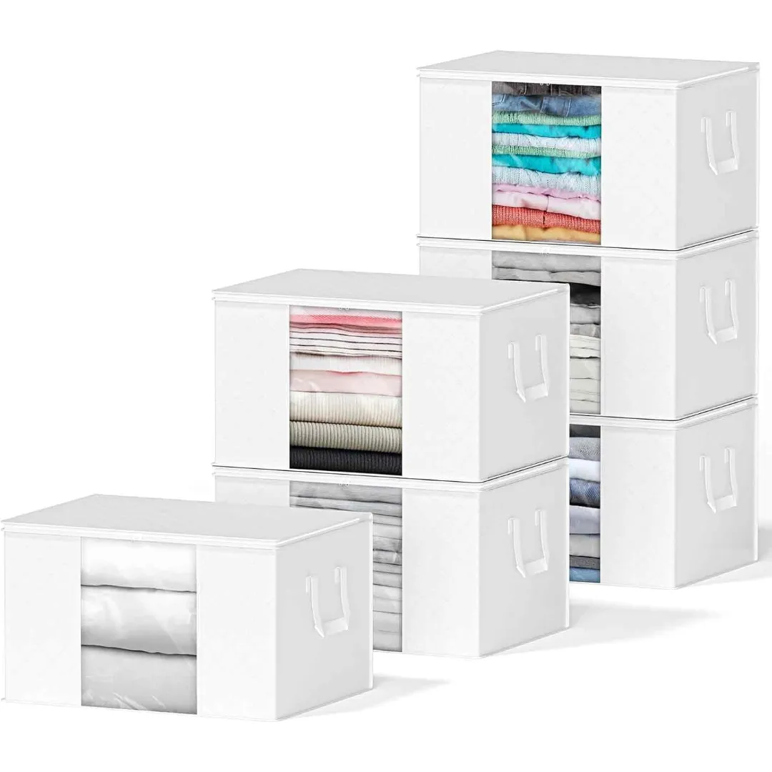 6 Pack 90L Large Storage Bins