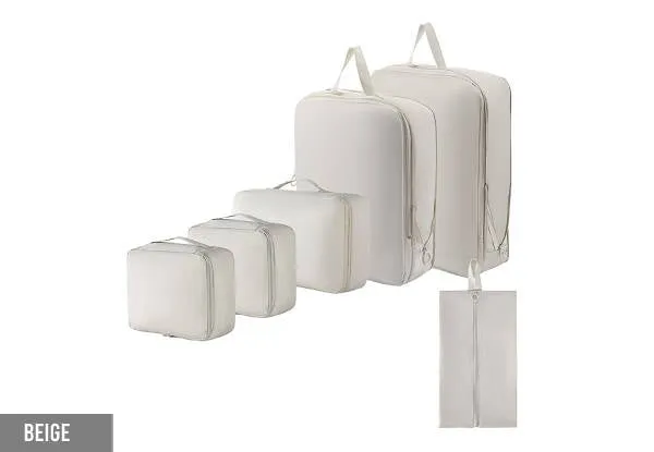 6 Piece Packing Cubes Organiser Bag Set