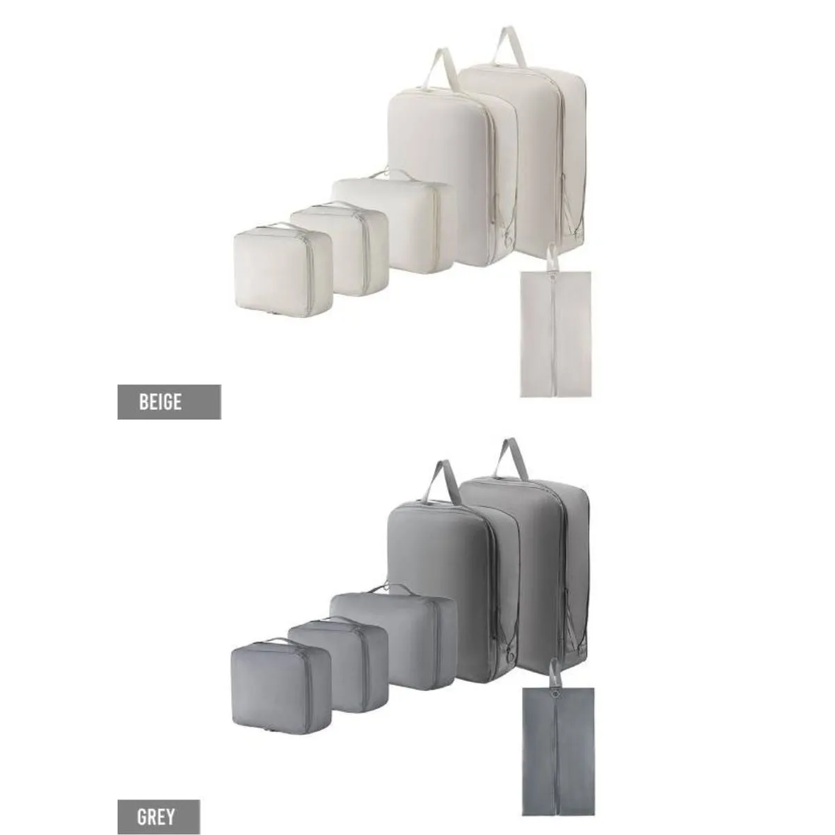 6 Piece Packing Cubes Organiser Bag Set
