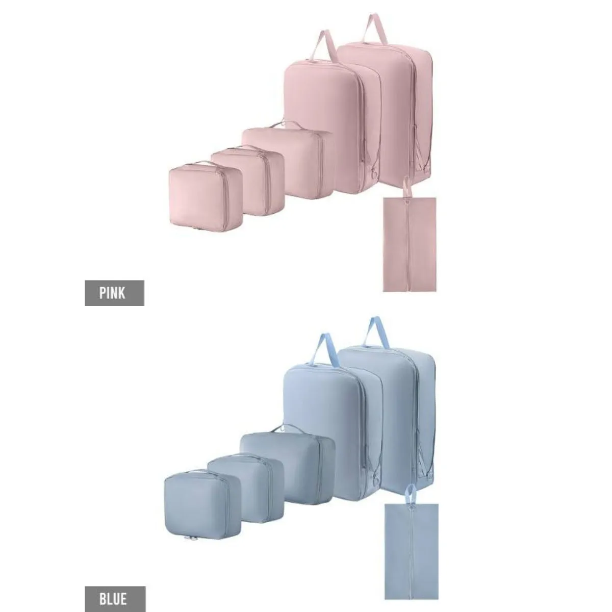 6 Piece Packing Cubes Organiser Bag Set