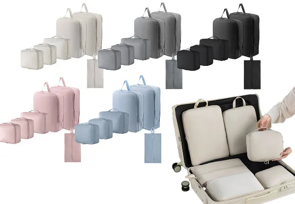 6 Piece Packing Cubes Organiser Bag Set