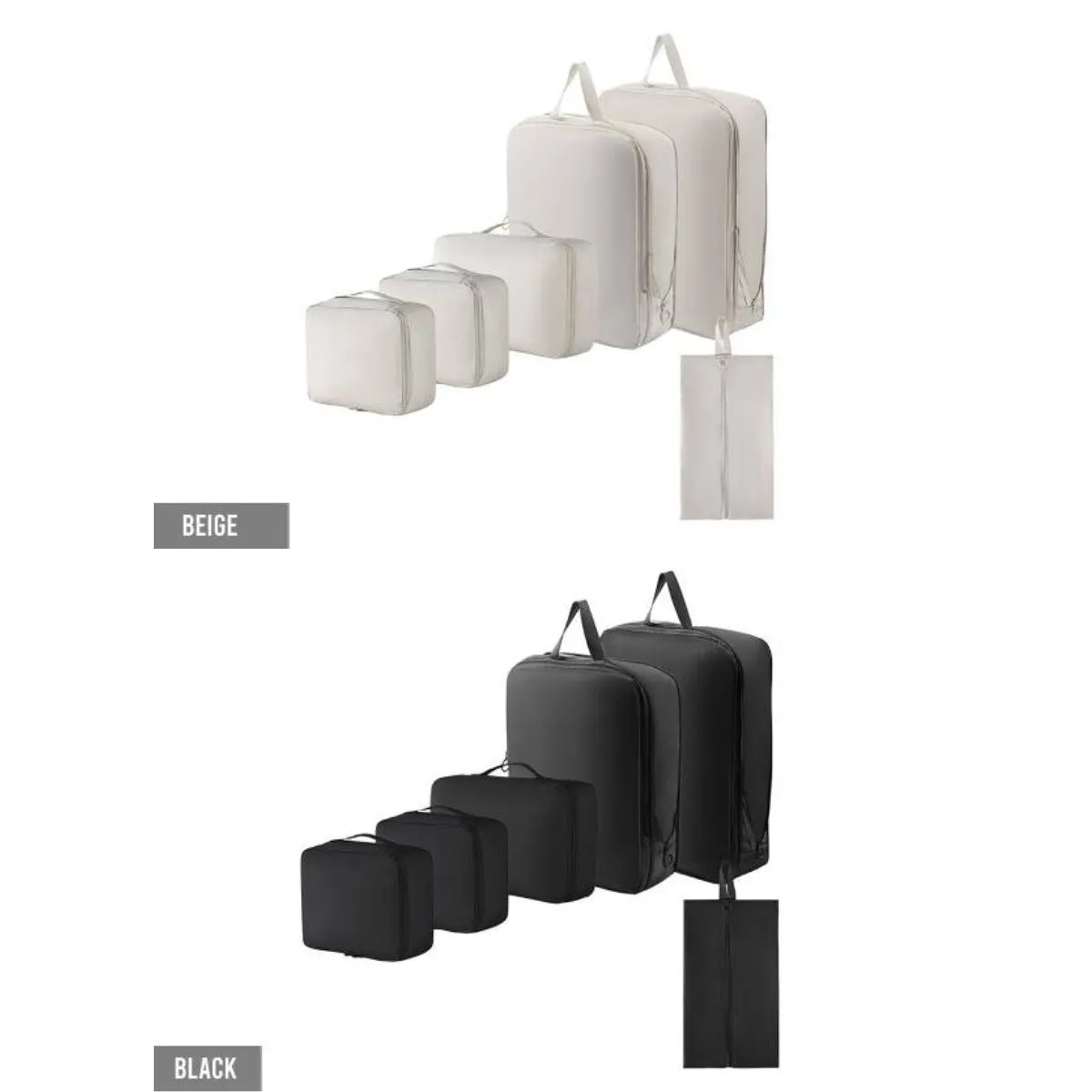 6 Piece Packing Cubes Organiser Bag Set