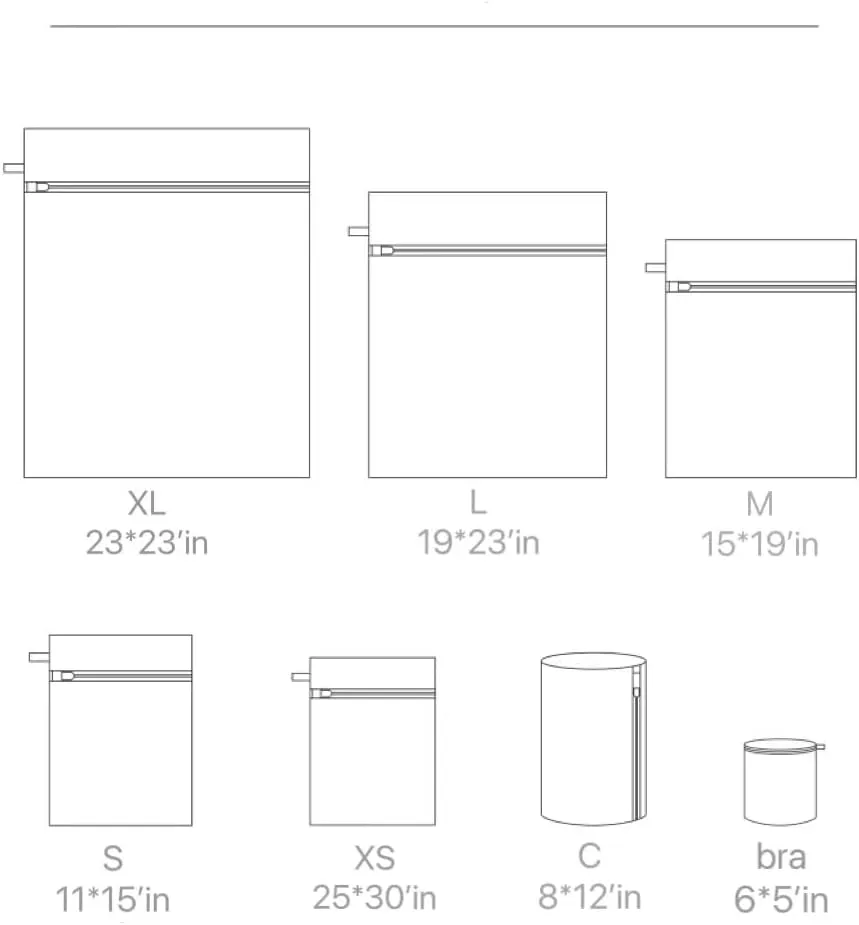 7PCS Mesh Laundry Bags for Delicates with Premium Zipper, Travel Storage Organize Bag, Clothing Washing Bags for Laundry for Curtain,Jeans,Blouse,Stocking,Underwear (7)