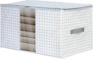 95L Large Freestanding Storage Bags, 3-Pack Waterproof Clothes Storage Bins Foldable Closet Organizers with 2 Durable Handles & Zipper for Blanket, Comforters, Bed Sheets, Pillows, Toys