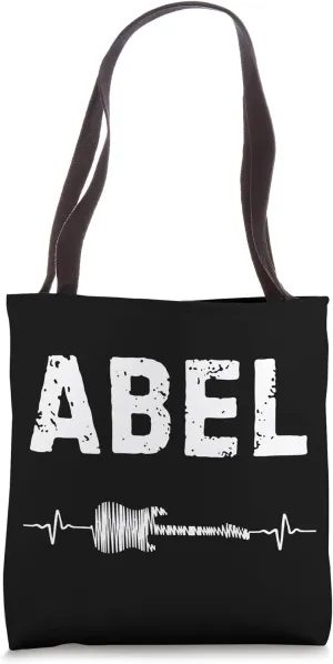Abel Guitar Heartbeat Music Guitarist Retro Vintage Tote Bag
