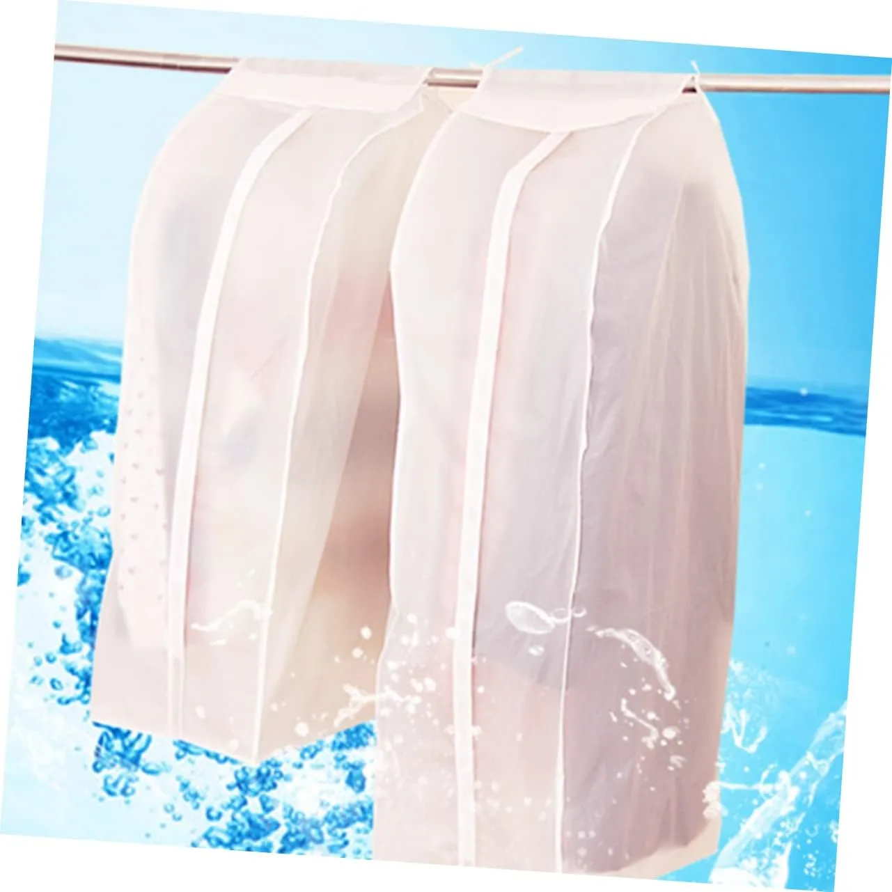 ABOOFAN 3d Anti-crease Clothing Dust Cover Bag 60x30x90cm Waterproof Suit Storage Bag White Thickened Material