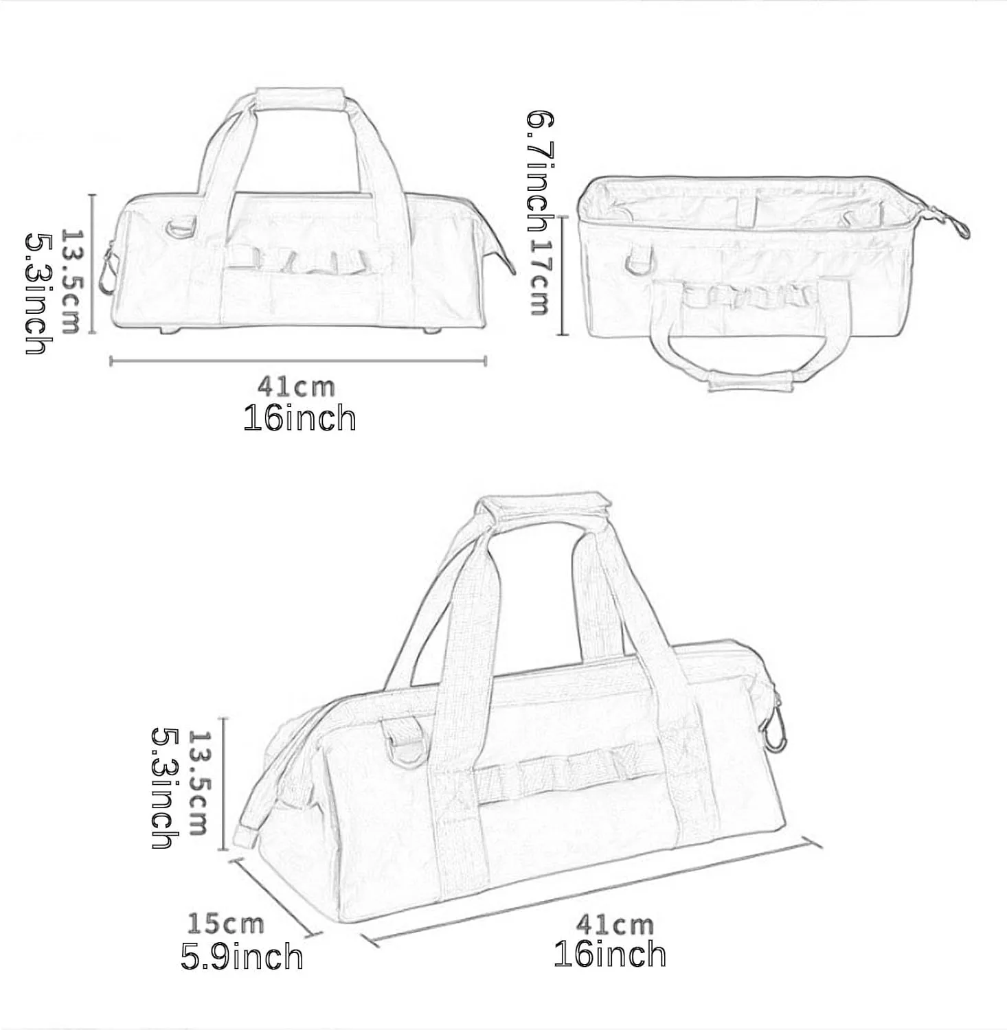 Accessories Storage Bag Tools Pouch Wear Resistant Easy Carrying Tool Handbag Outside Tool Storage Bag for Ground Spikes, Khaki
