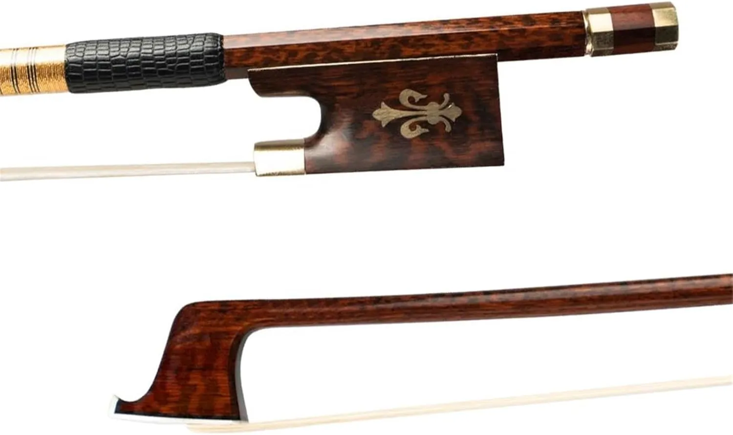 Adult violin bow Fiddle Bow Natural Bow Hair Wood Violin Bow With Wood Fleur-de-lis Frog Gold Mounted