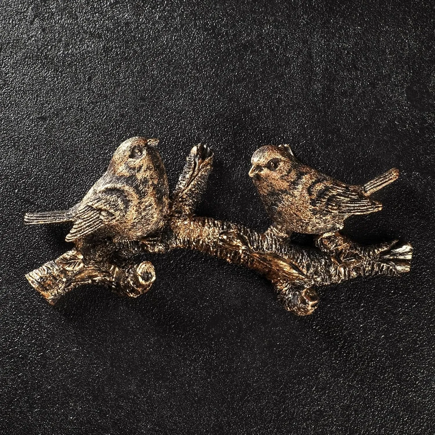AEVVV Bronze Resin Wall-Mounted Bird Pair on Branch Decor | Elegant Home Storage Accessory | Enhances Clothing & Footwear Storage