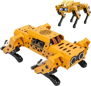 AI Robot Dog, Programmable AI Smart Pet with Python, Inverse Kinematics, Support Various Sensors, Coreless Servos, Suitable for Robotics Education