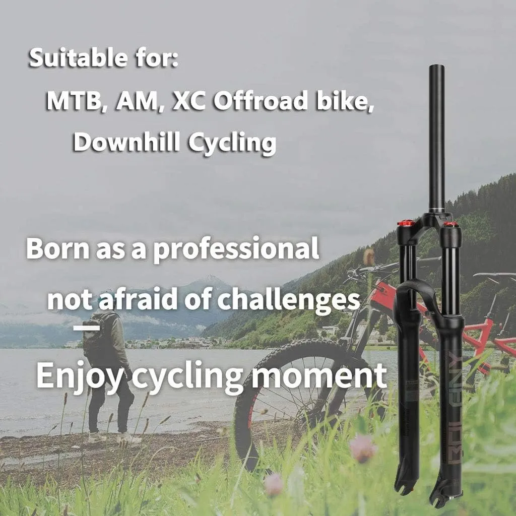 Air Suspension Fork 26/27.5/29 Inch, Rebound Adjust Travel 120mm XC Offroad Mountain Bike Forks QR 9mm