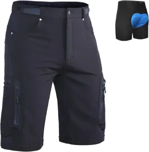 Ally Mens Mountain Bike Shorts 4D Padded Baggy Bicycle Cycling Biking Bike Shorts Lightweight Loose-fit