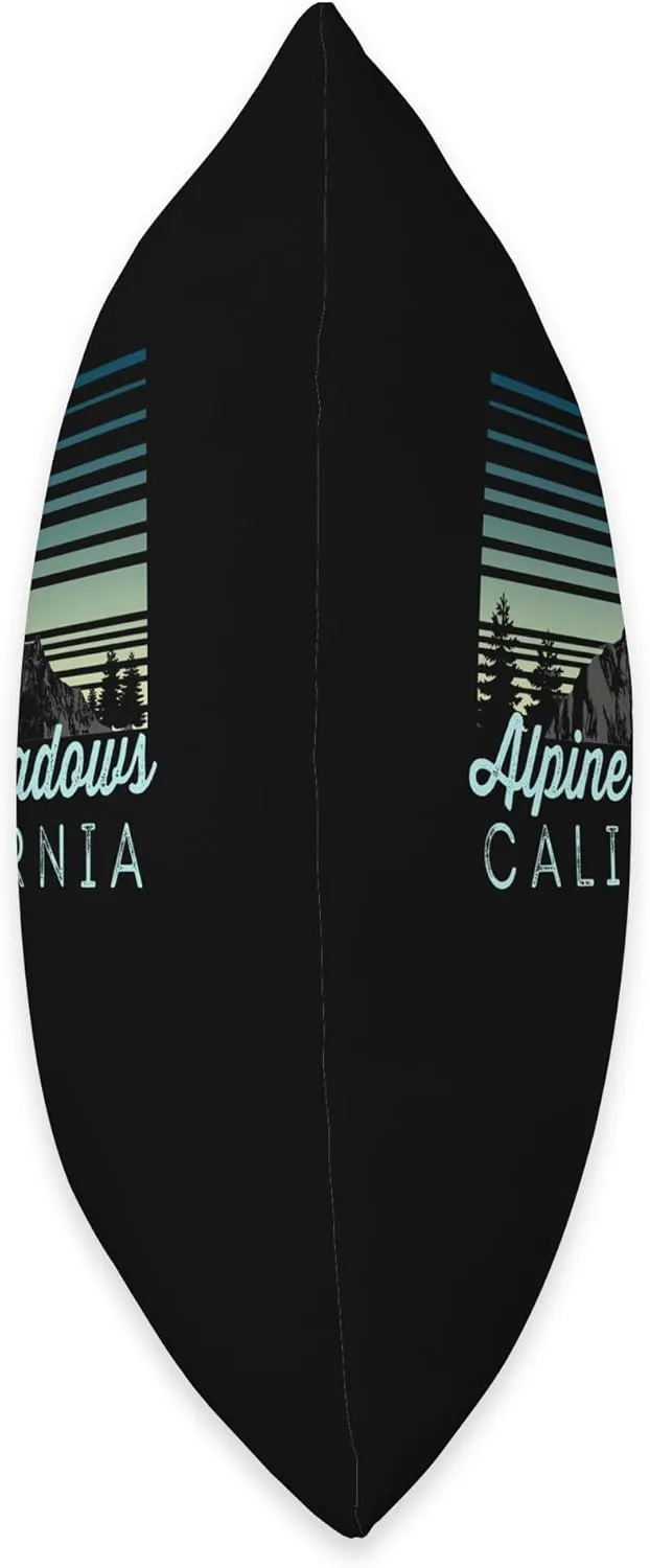 Alpine Meadows California Clothing & Souvenirs Retro Clothes & Gear Alpine Meadows Souvenir Throw Pillow, 18x18, Multicolor