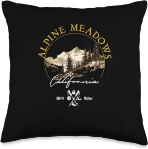 Alpine Meadows Retro Vintage Apparel Alpine Meadows Souvenir Throw Pillow