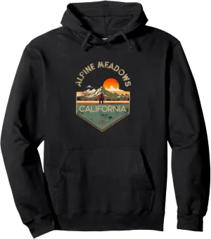Alpine Meadows Retro Vintage Hiking Apparel - Souvenir Pullover Hoodie