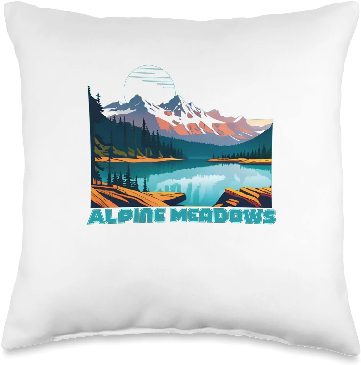 Alpine Meadows Souvenir Apparel Retro Vintage Alpine Meadows Throw Pillow