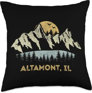 Altamont Illinois Mountain Sunset Sunrise IL Throw Pillow