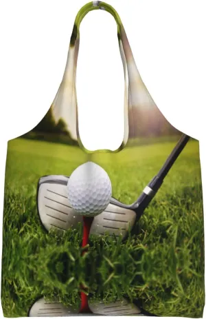 AMAZWI Hawaii Beach Golf Course Canvas Tote Bag,Kitchen Reusable Grocery Bags,Work Handbag Tote,Weekender Bag Shopper Handbag