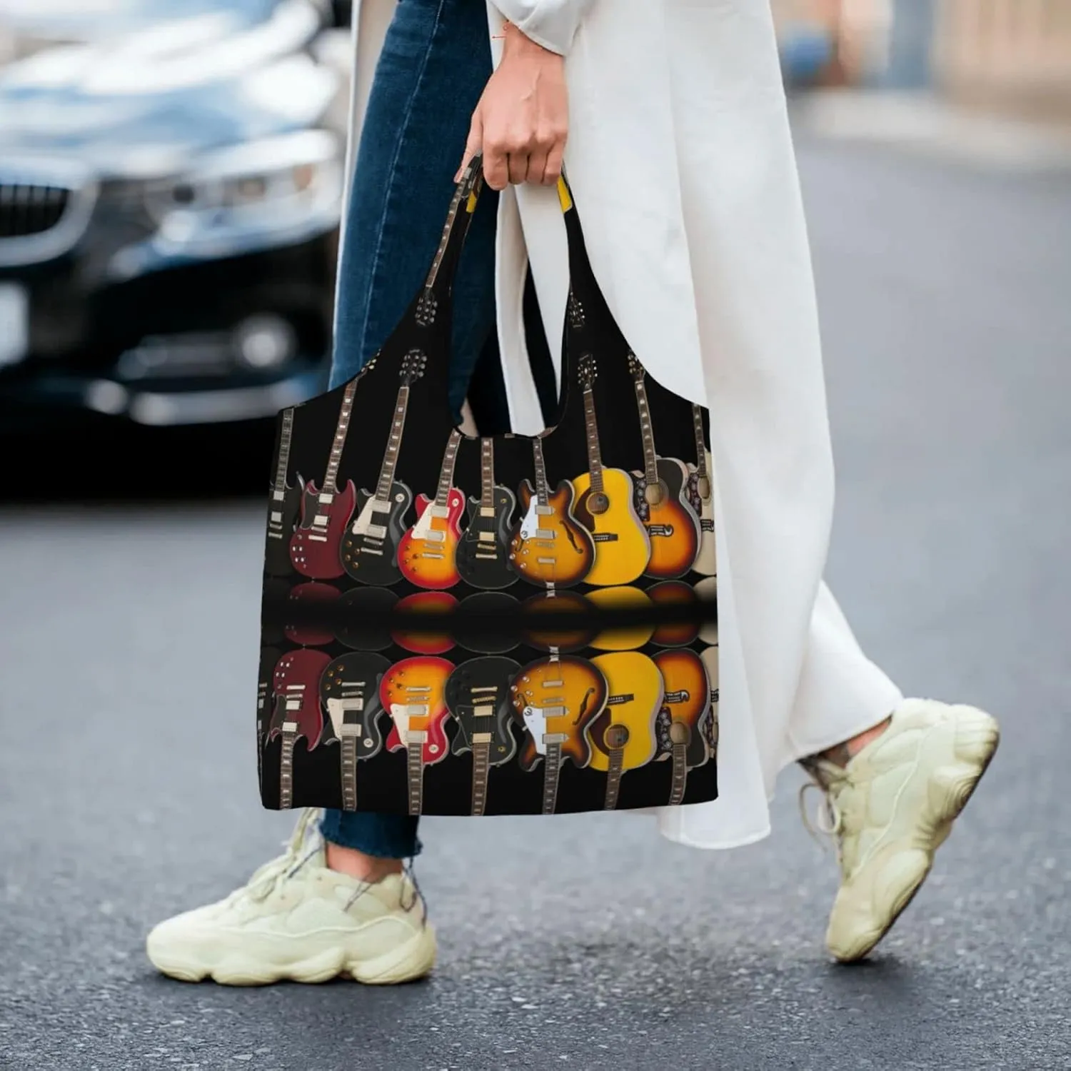AMAZWI Red White Mushroom Canvas Tote Bag,Kitchen Reusable Grocery Bags,Work Handbag Tote,Weekender Bag Shopper Handbag