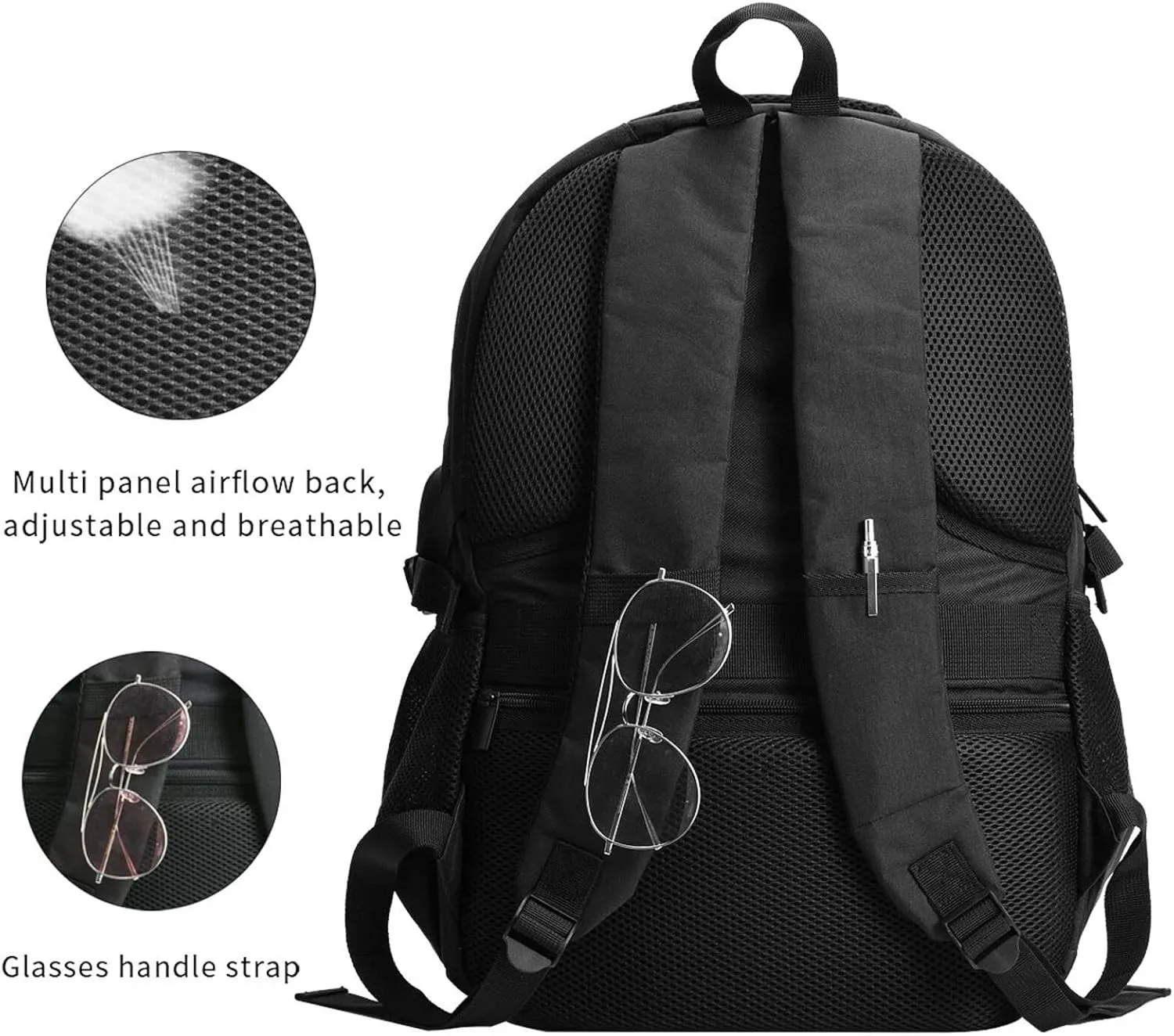 American Flag Loves Heart God Bless Travel Backpack Laptop Backpacks Business Rucksack Outdoor Daypack Large Sport Bag with Luggage Strap USB Charging Port for Hiking Working