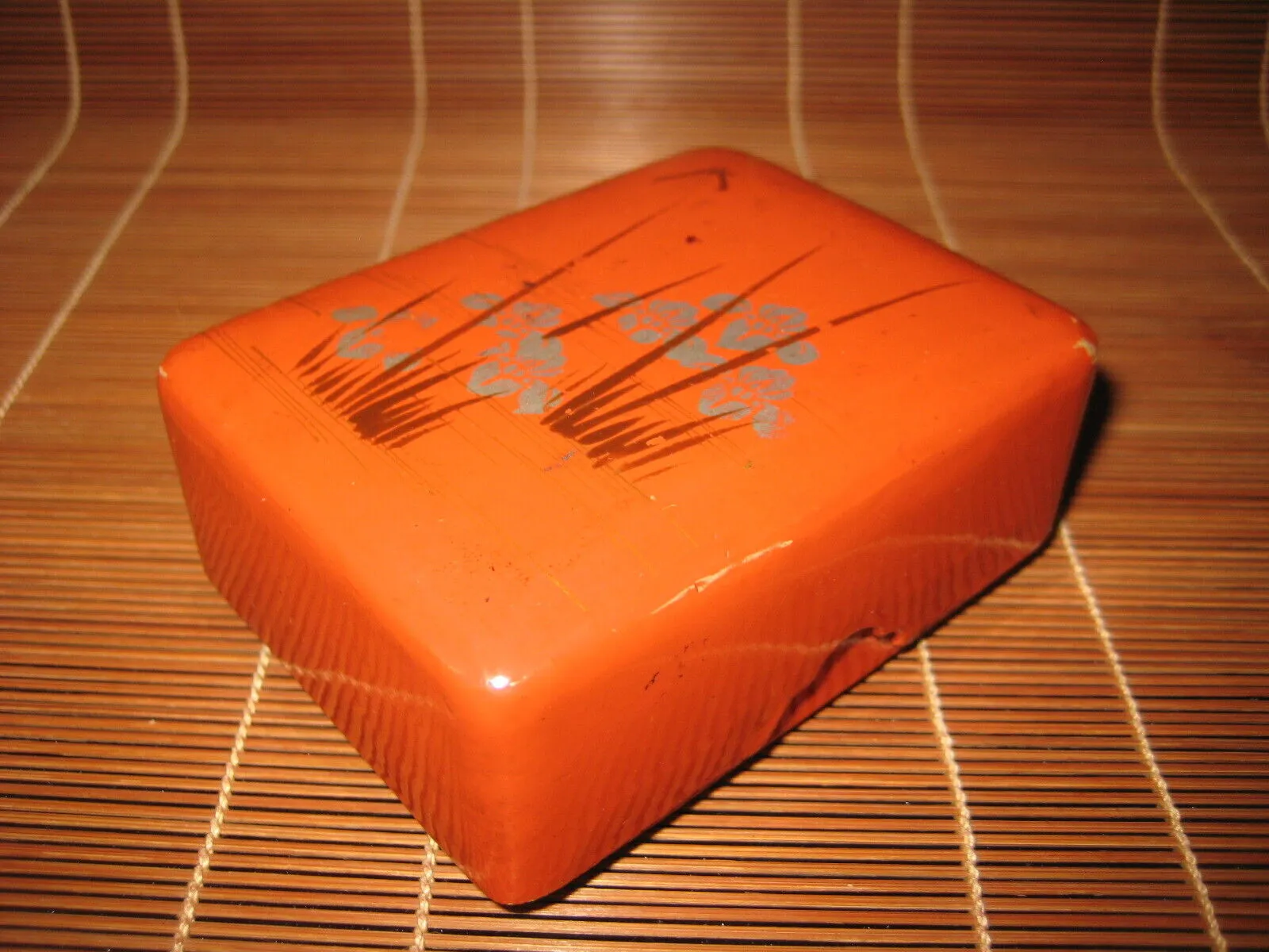 Antique Japanese C. 1900 Koto Picks Musical Instrument 3 W/ Red Lacquered Case
