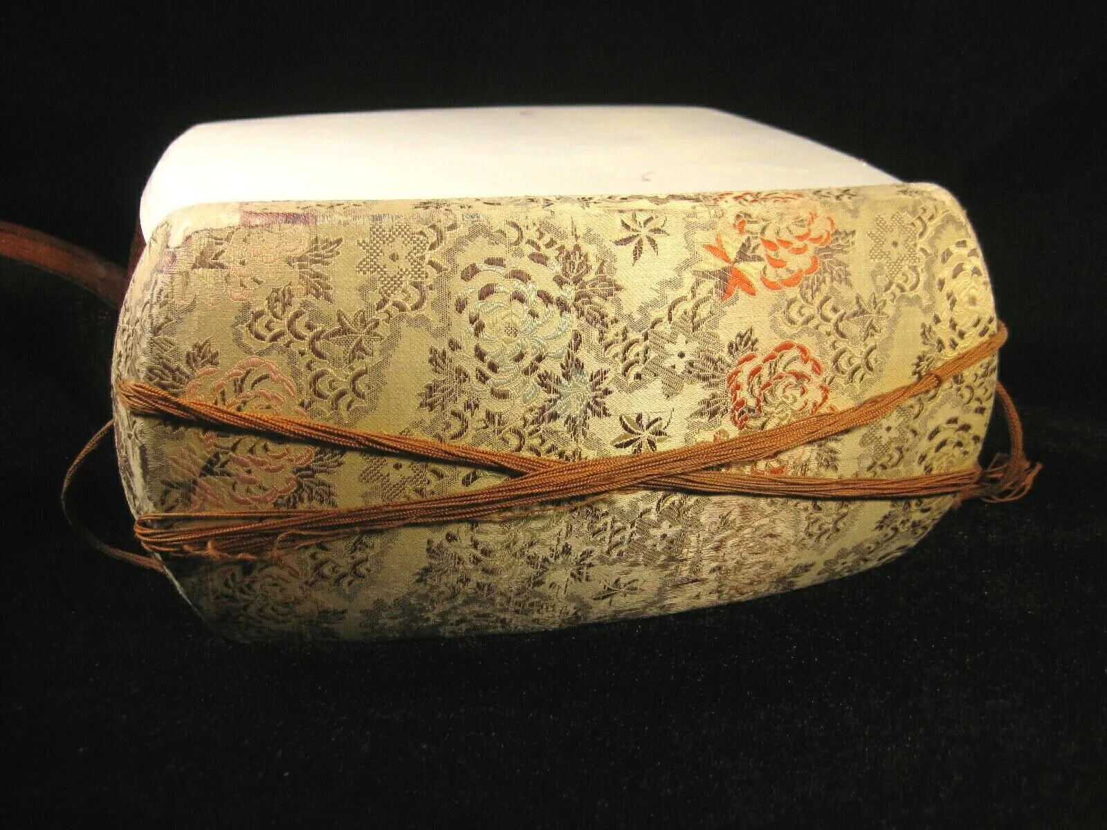 Antique Japanese Shamisen Doukake Side Cover For Dou (Body) Chrysanthemum