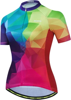 Aogda Cycling Jerseys Women Bike Shirts Bicycle Tops Ladies Biking Clothing Short Sleeve