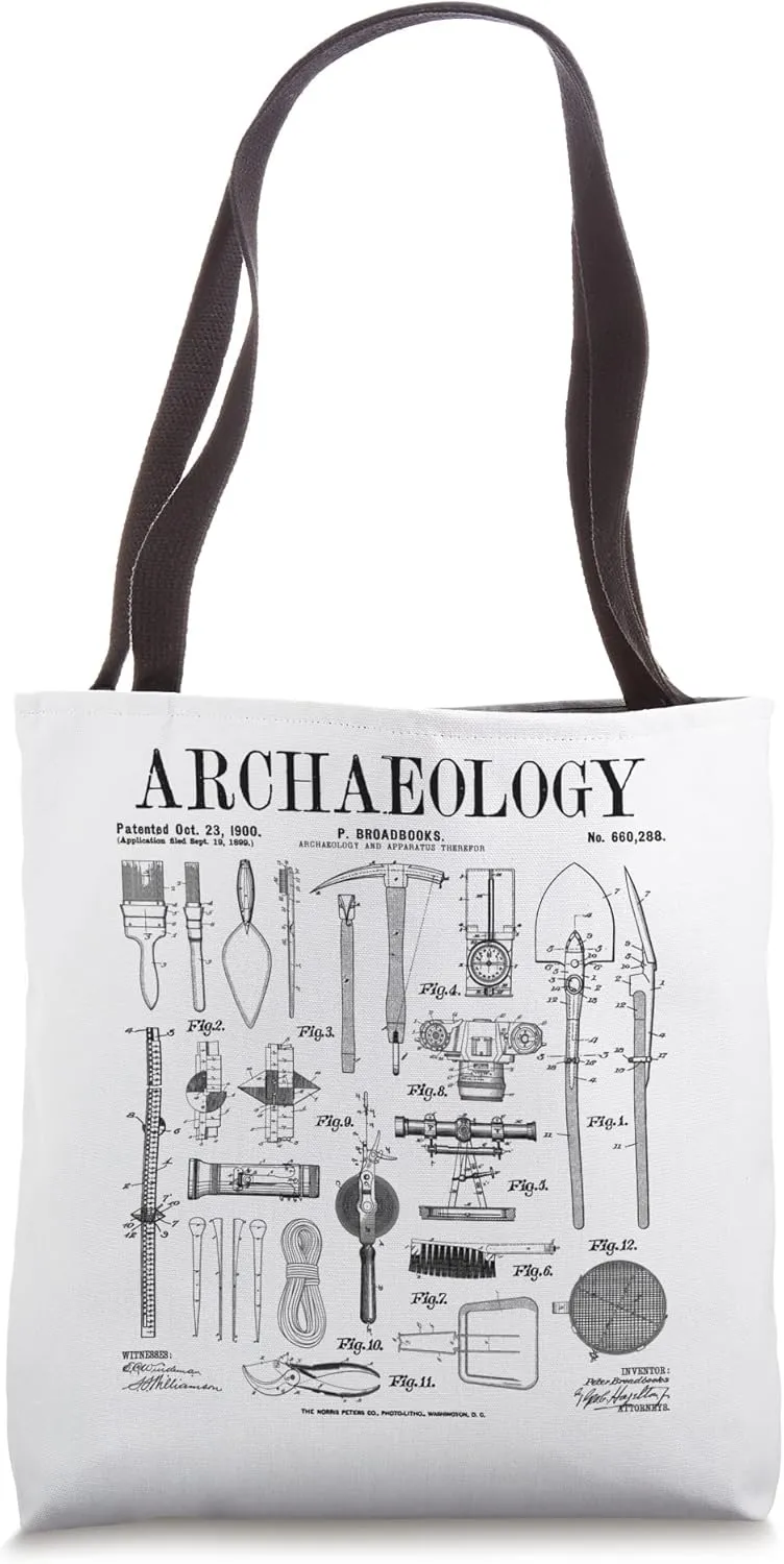 Archaeologist Archaeology Student Field Kit Vintage Patent Tote Bag