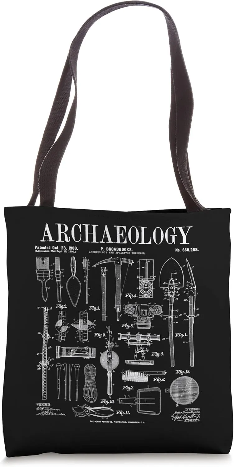 Archaeologist Archaeology Student Field Kit Vintage Patent Tote Bag