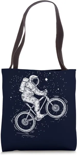 Astronaut Cycling Starry Universe Bike Enthusiasts Tote Bag