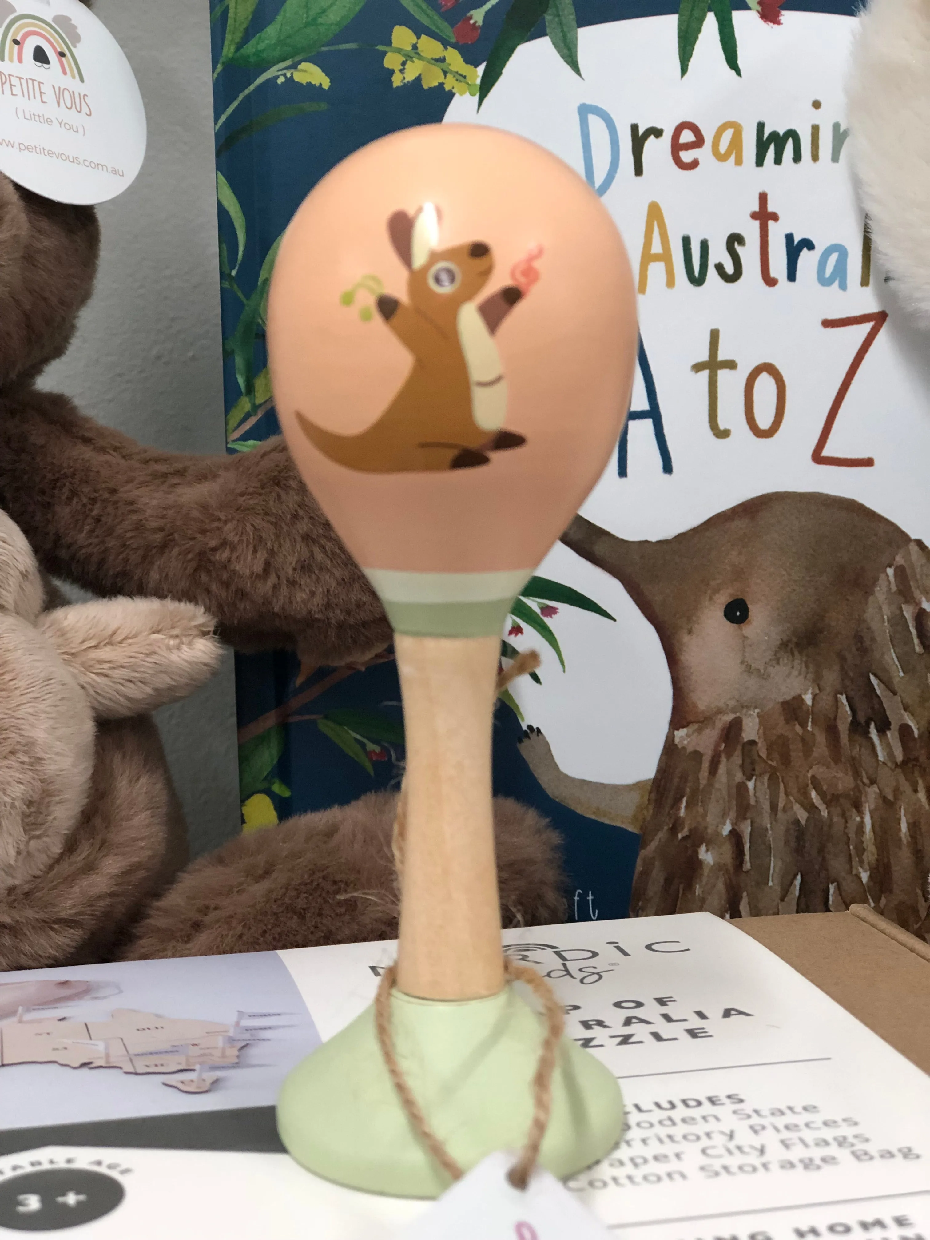 Aussie Animal Wooden Maracas