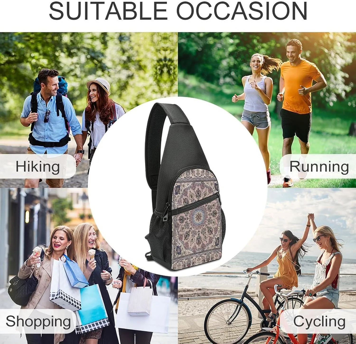 Autism Awareness Watercolor Splatter Simple And Atmospheric Large Capacity Chest Bag