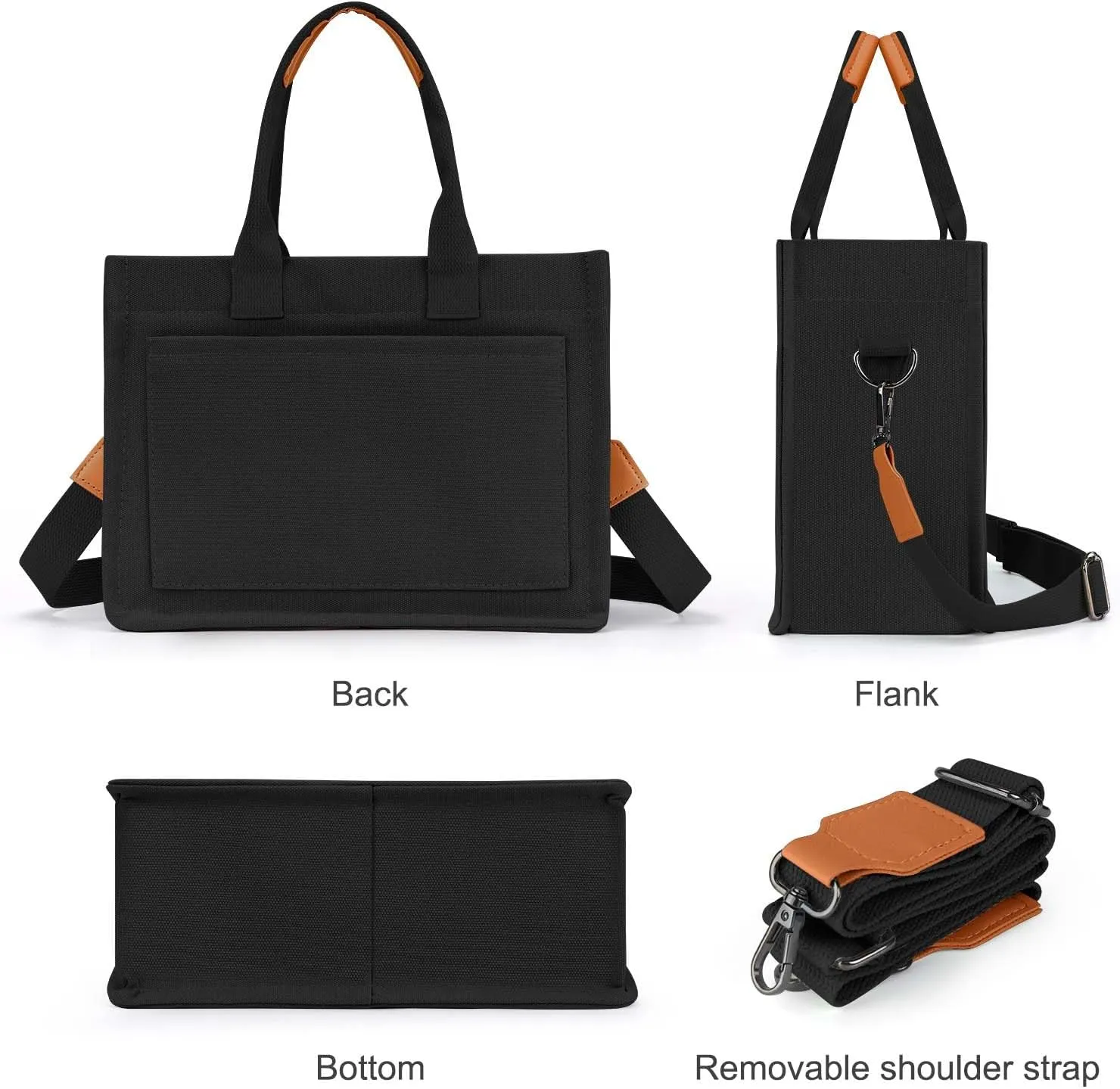 Ayieyill Canvas Tote Bag for Women with Pockets Crossbody Bag Tote Shoulder Handbags Casual Work Bags Everything Tote Bag